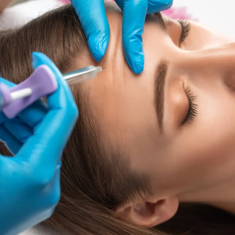 Anti-wrinkle injection treatment for reducing fine lines.