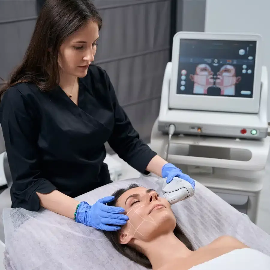 HIFU face and neck lifting treatment in Malaysia clinic.